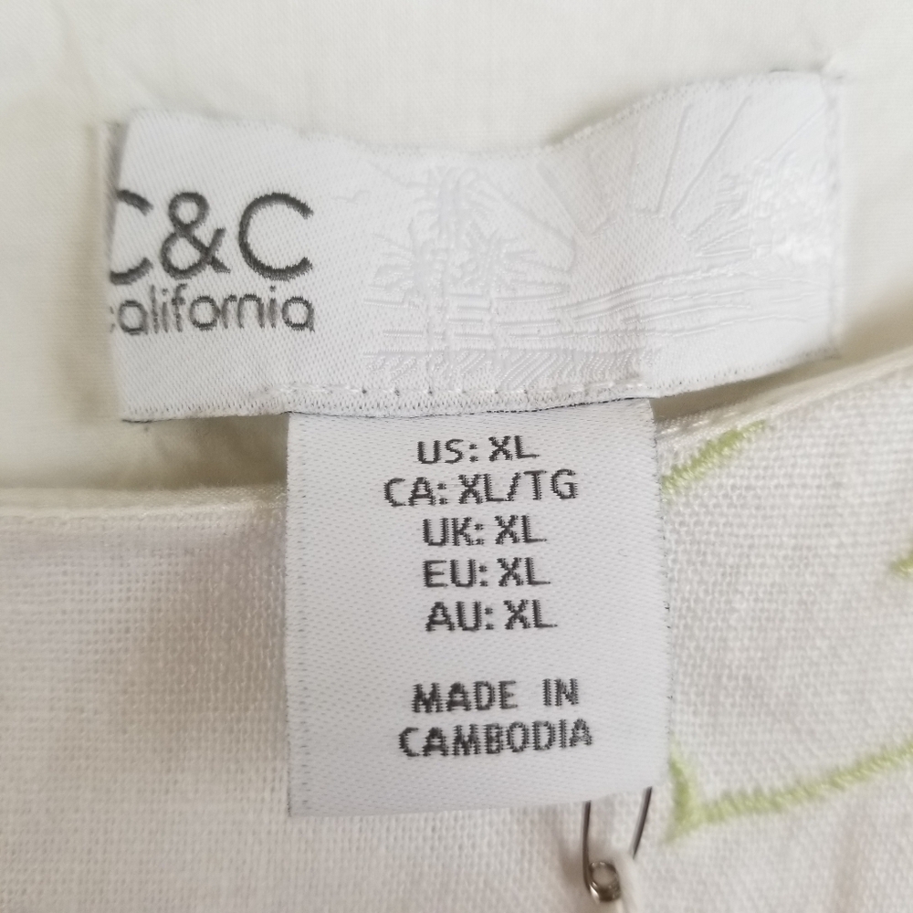 C&C Linen Blend Fruit Dress XL NWT - Picture 15 of 15